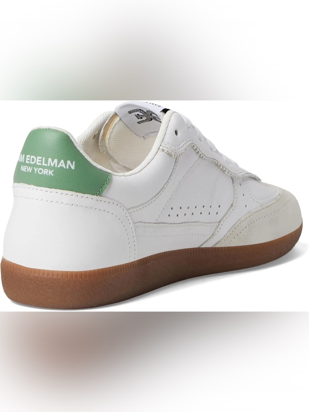 Sam Edelman White & Green Kallen Skater Sneaker Like New in Box! 9.5M Round Toe - Picture 5 of 16